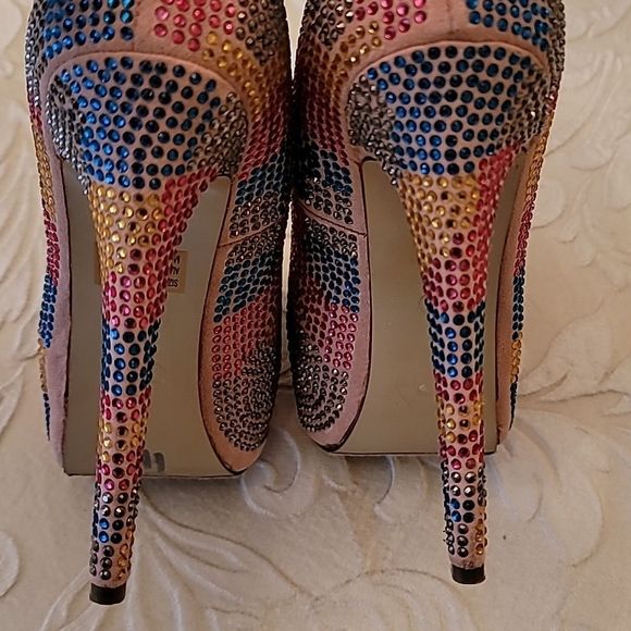 Breckelle's Multicolor Rhinestone Platform Stilettos - Picture 10 of 16
